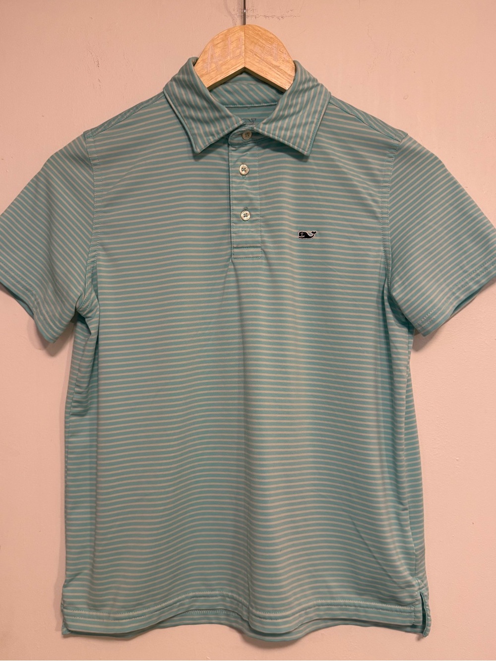 Vineyard Vines Sankaty Performance Polo Shirt Youth Medium Blue Stripe